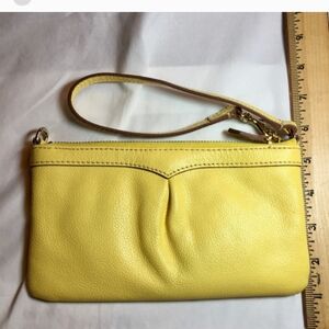 Doney & Bourke small leather yellow wristlet SLG